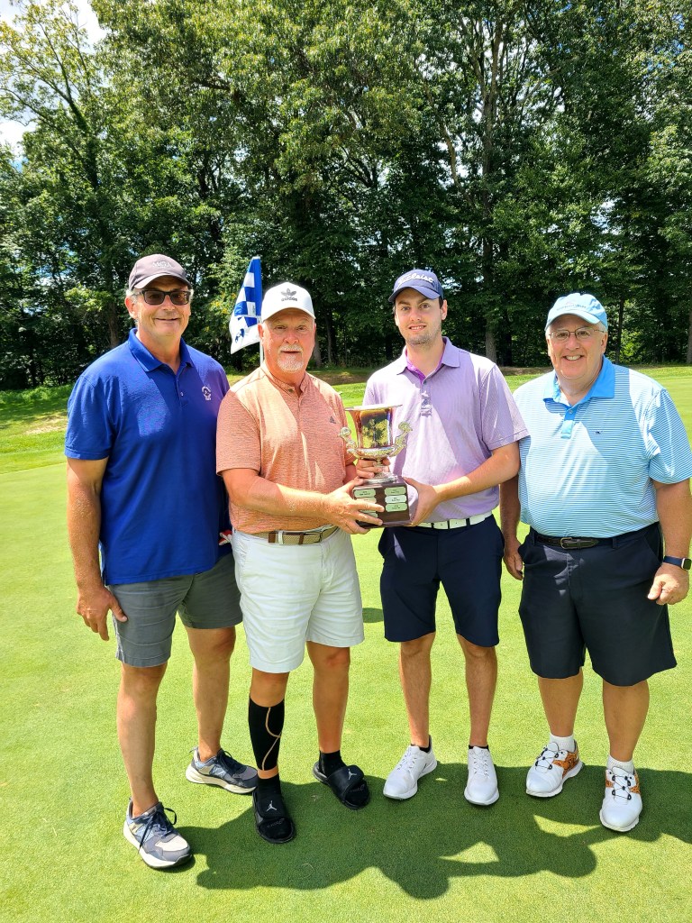 2023 Patriot Hills Club Champions, left to right: Scotty Cirigliano (A Flight), William Heady (B Flight), Vincent Greco (Championship Flight), John Esposito (C Flight)