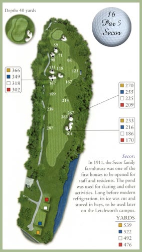 Course guide for Hole 16 — Par 5, Secor